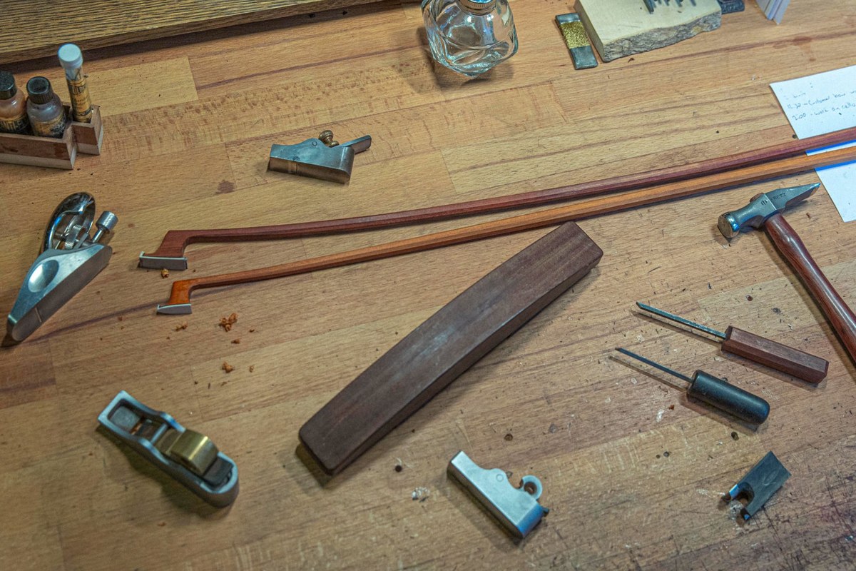Fine instruments — bow maker's workbench